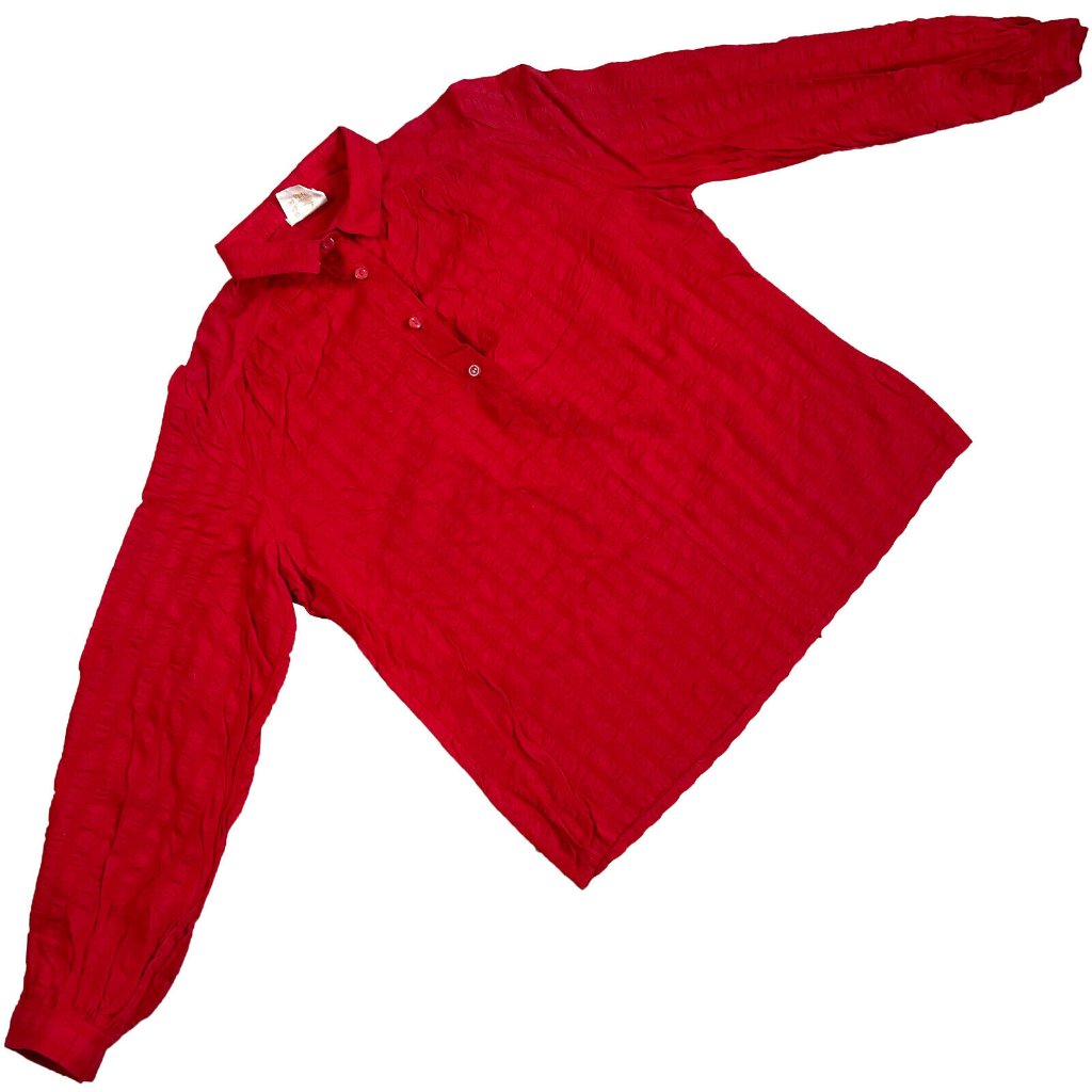 Vdn (Sweden) Vintage Seersucker Weave Structured Shoulder Shirt : M